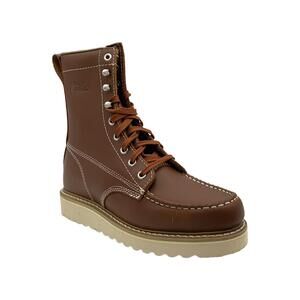 Work America Men's Crepe Wedged Sole 8" Leather Boot Tan - Medium